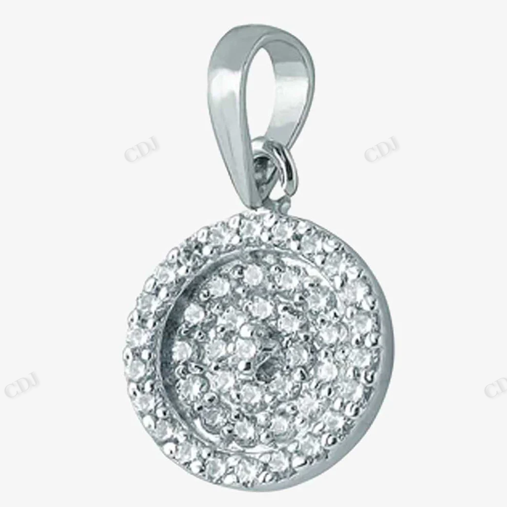 Sterling Silver Round Layer Moissanite Pendant hip hop jewelry CustomDiamJewel