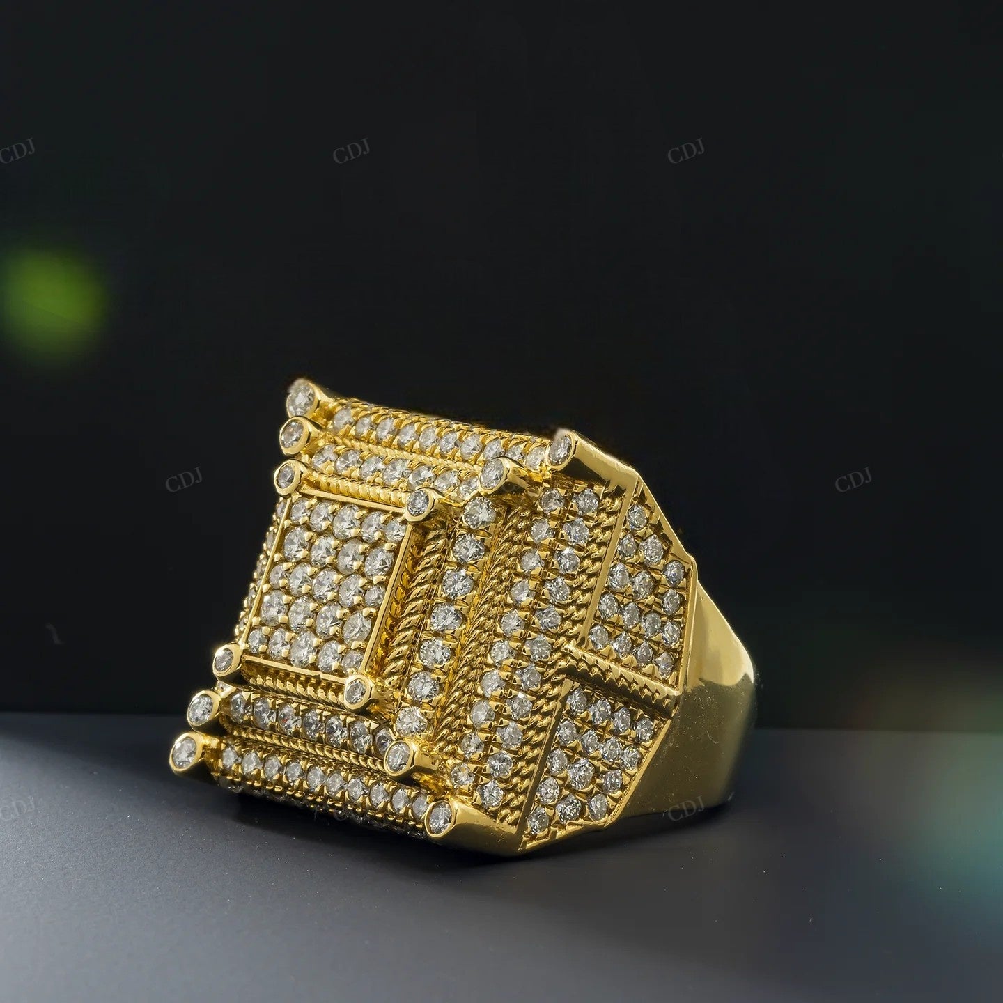 3.75 CTW Silver Moissanite Square Iced Out Men's Ring hip hop ring customdiamjewel