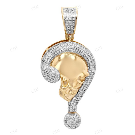 Classic Moissanite S925 Sterling Silver "?" Pendant CustomDiamJewel