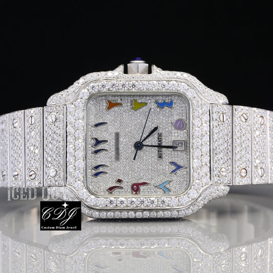41mm Iced Out Moissanite Diamond Watch Fully Iced Out Hip-Hop Watch customdiamjewel