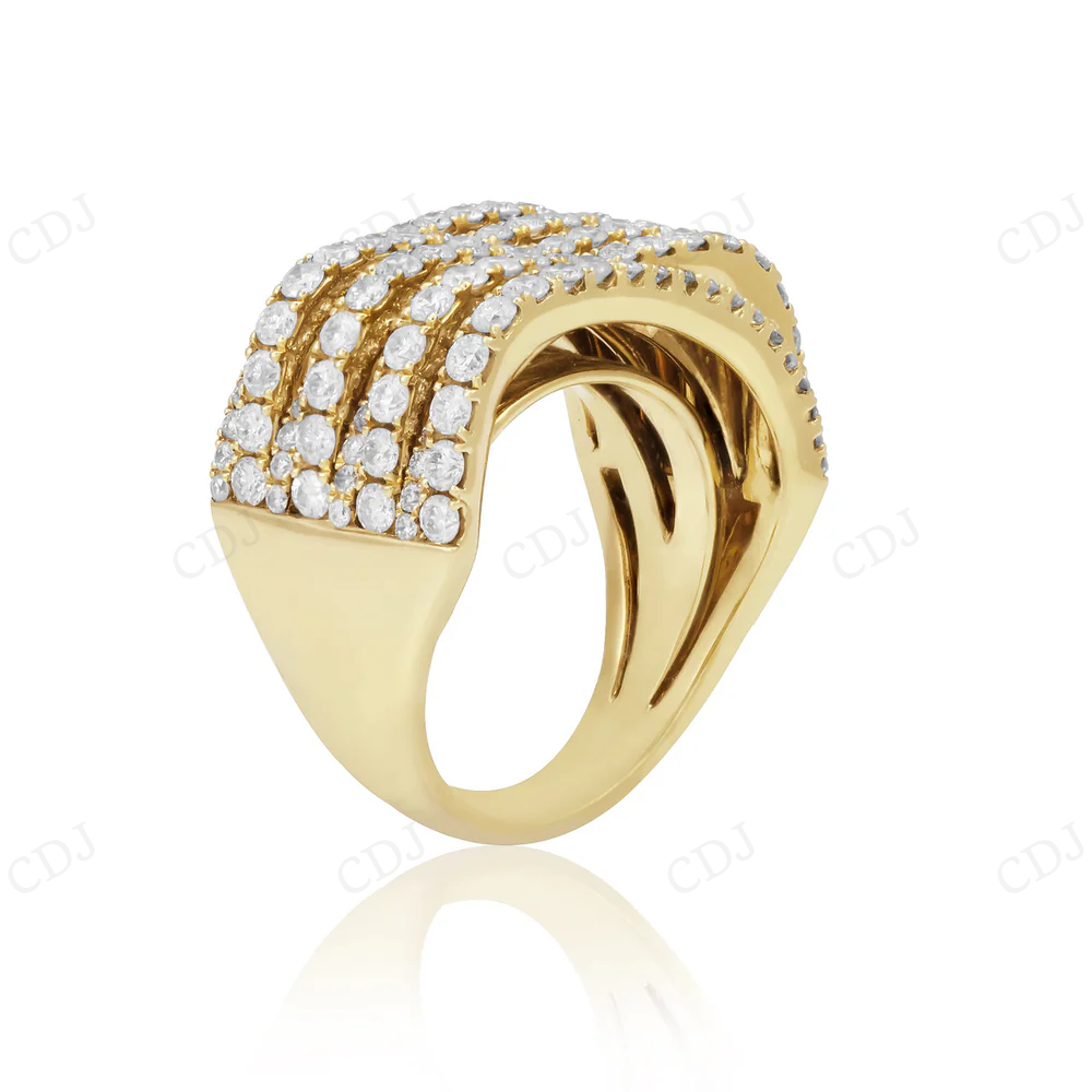 18K Yellow Gold Iced Out Hip Hop Diamond Ring hip hop jewelry CustomDiamJewel