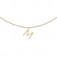 1.1" 0.37 CTW 10K Gold Natural Diamond Initial "M" Letter Pendant CustomDiamJewel