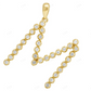 1.1" 0.37 CTW 10K Gold Natural Diamond Initial "M" Letter Pendant CustomDiamJewel