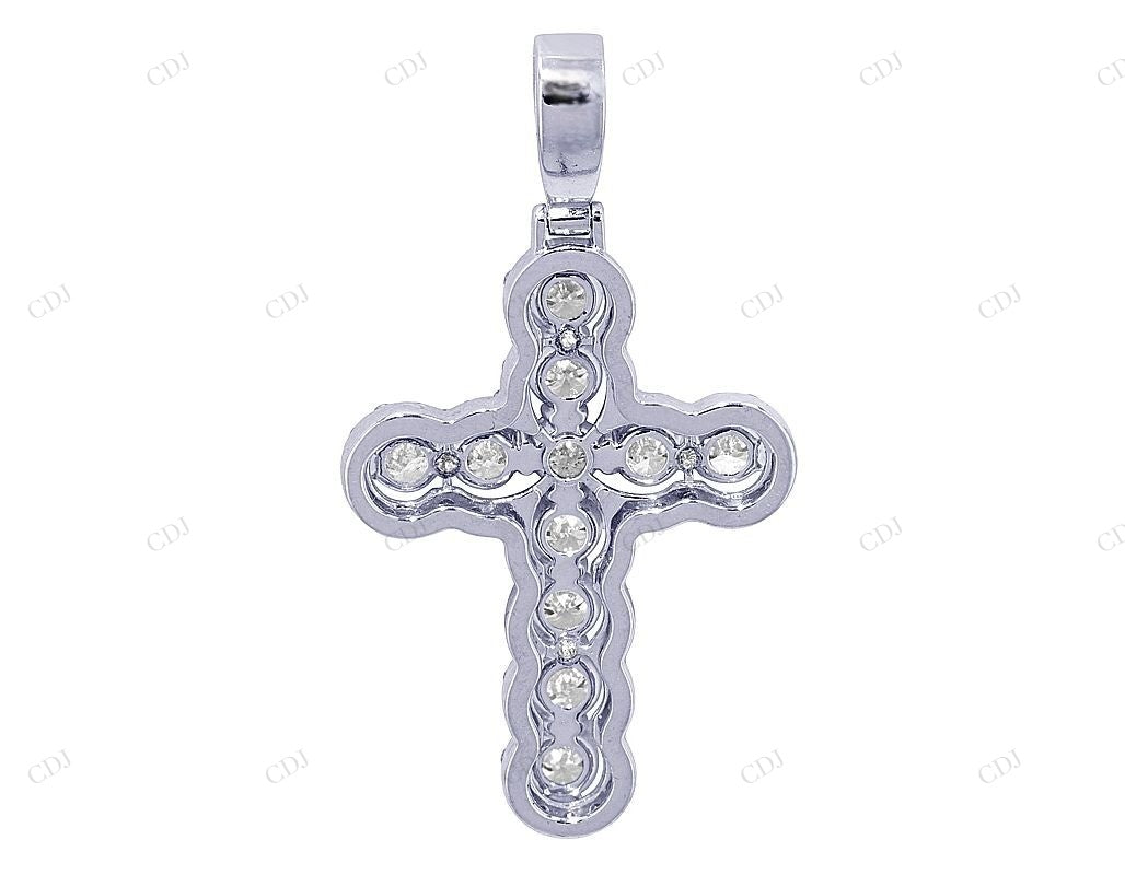14K Gold Lab Grown Diamond 1.7 Inch Cross Pendant Hip Hop Pendent CustomDiamJewel