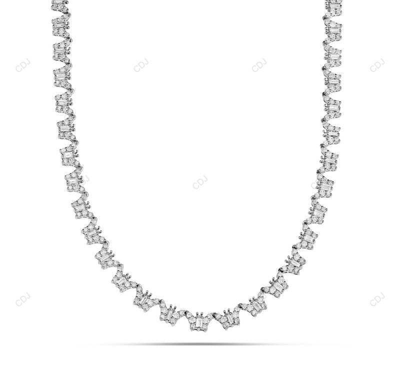 VVS Moissanite 925 Silver Butterfly Tennis Chain For Women CustomDiamJewel