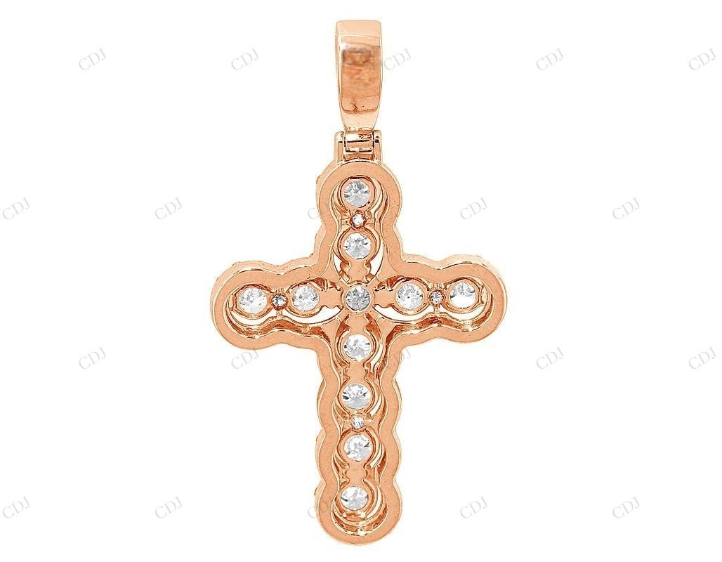 14K Gold Lab Grown Diamond 1.7 Inch Cross Pendant Hip Hop Pendent CustomDiamJewel