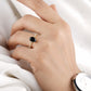 Black Oval Cut Moissanite Pave Ring customdiamjewel