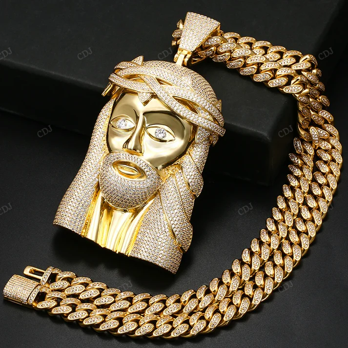 Custom Moissanite Oversized Jesus Pendant hip hop jewelry CustomDiamJewel