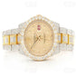 Two Tone Customized Oyster Belt Moissanite Studded Datejust Rolex Watch customdiamjewel
