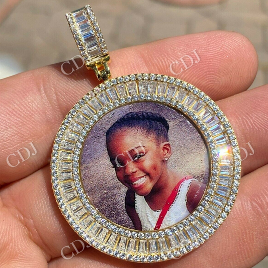 Custom HipHop Photo Iced Memory Diamond Pendant  customdiamjewel   