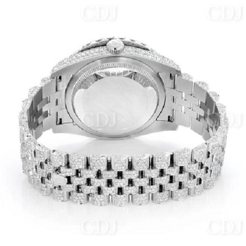 High Quality Fully Iced Out Moissanite Blue Dial Hip Hop Watch customdiamjewel