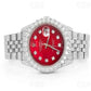 Round Red Dial Moissanite Diamond Iced Out Classic Watch customdiamjewel