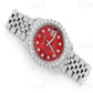 Round Red Dial Moissanite Diamond Iced Out Classic Watch customdiamjewel