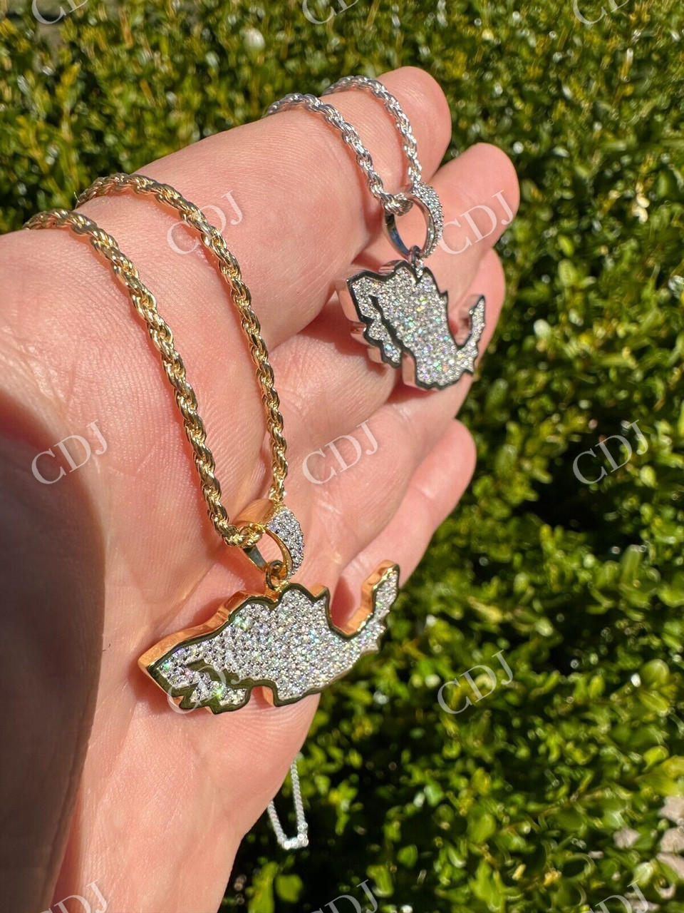 Moissanite Mexico Map Shape Flag Hip Hop Pendant  customdiamjewel   