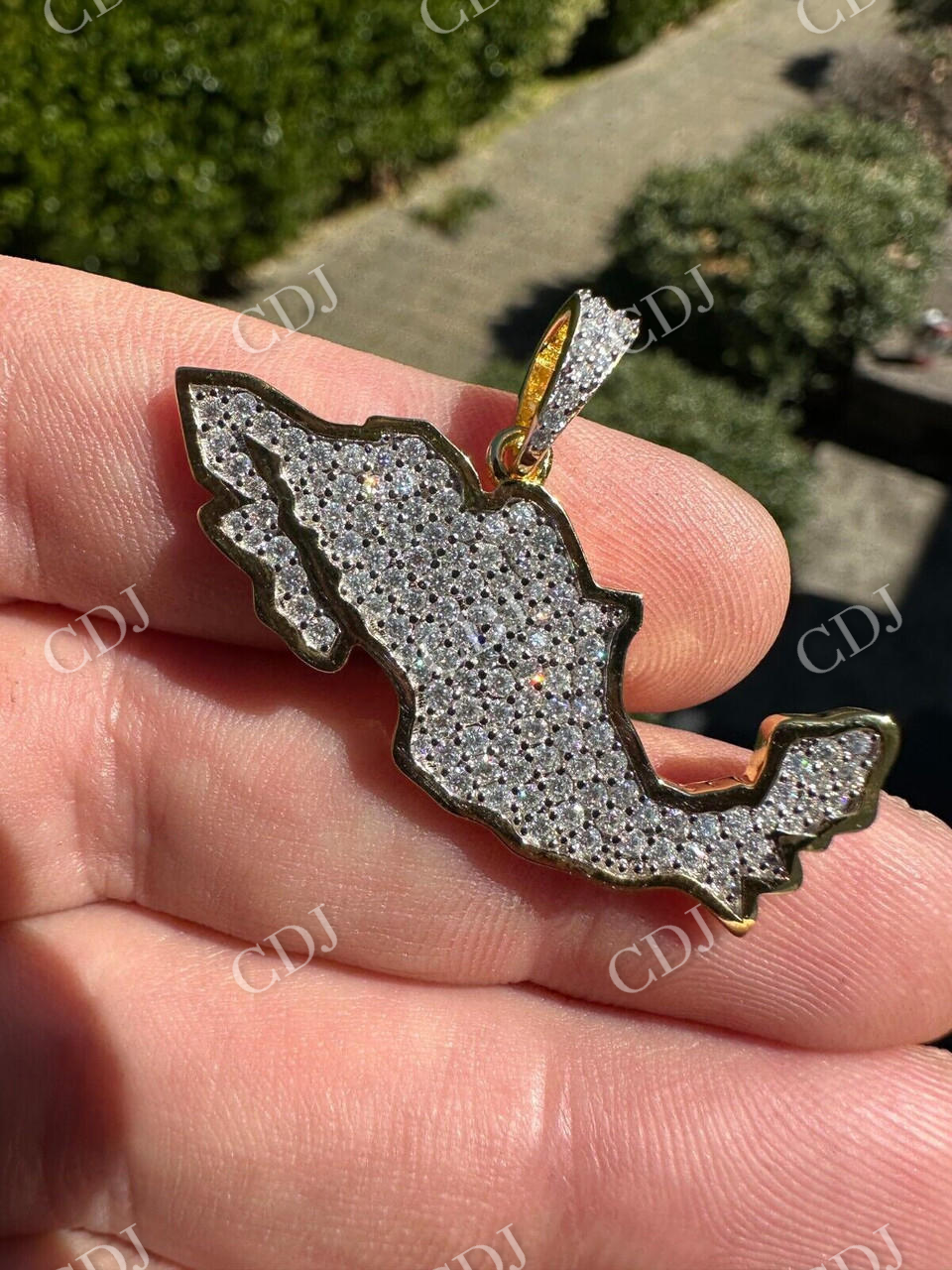Moissanite Mexico Map Shape Flag Hip Hop Pendant  customdiamjewel   