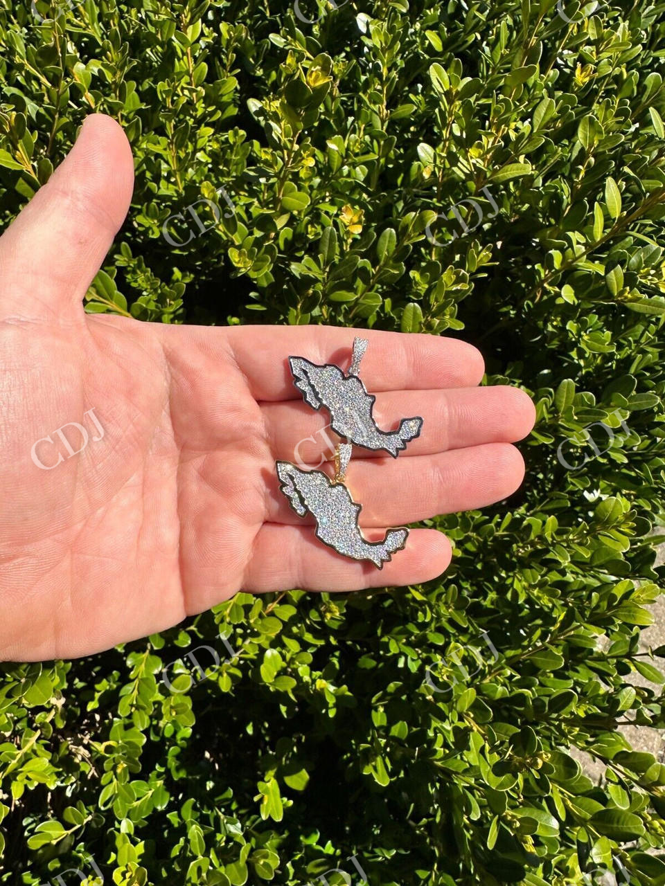 Moissanite Mexico Map Shape Flag Hip Hop Pendant  customdiamjewel   