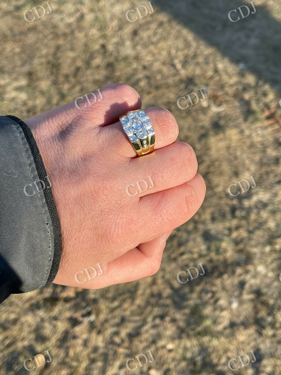 Iced Baguette Mens Pinky Ring  customdiamjewel   