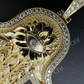 Hamsa Evil Eye Hand Iced Moissanite Pendant  customdiamjewel   