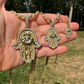 Hamsa Evil Eye Hand Iced Moissanite Pendant  customdiamjewel   