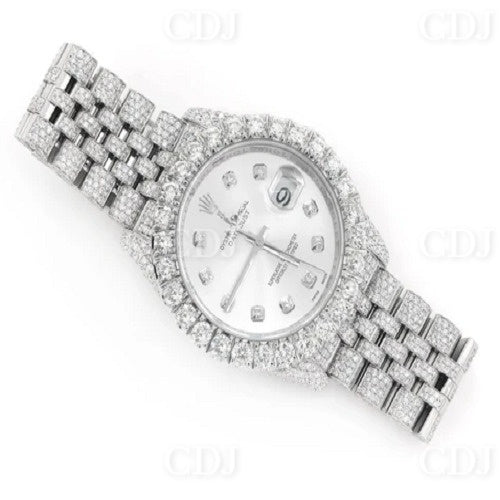 Hip Hop Style Natural Diamond Bust Down Jubliee Rolex Watch customdiamjewel