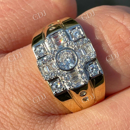 Iced Baguette Mens Pinky Ring  customdiamjewel   