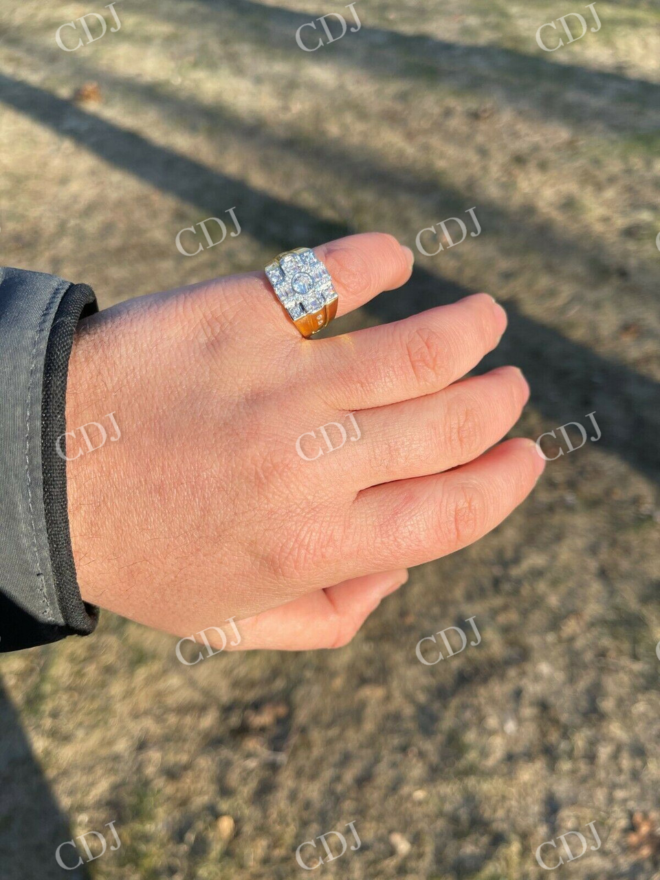 Iced Baguette Mens Pinky Ring  customdiamjewel   