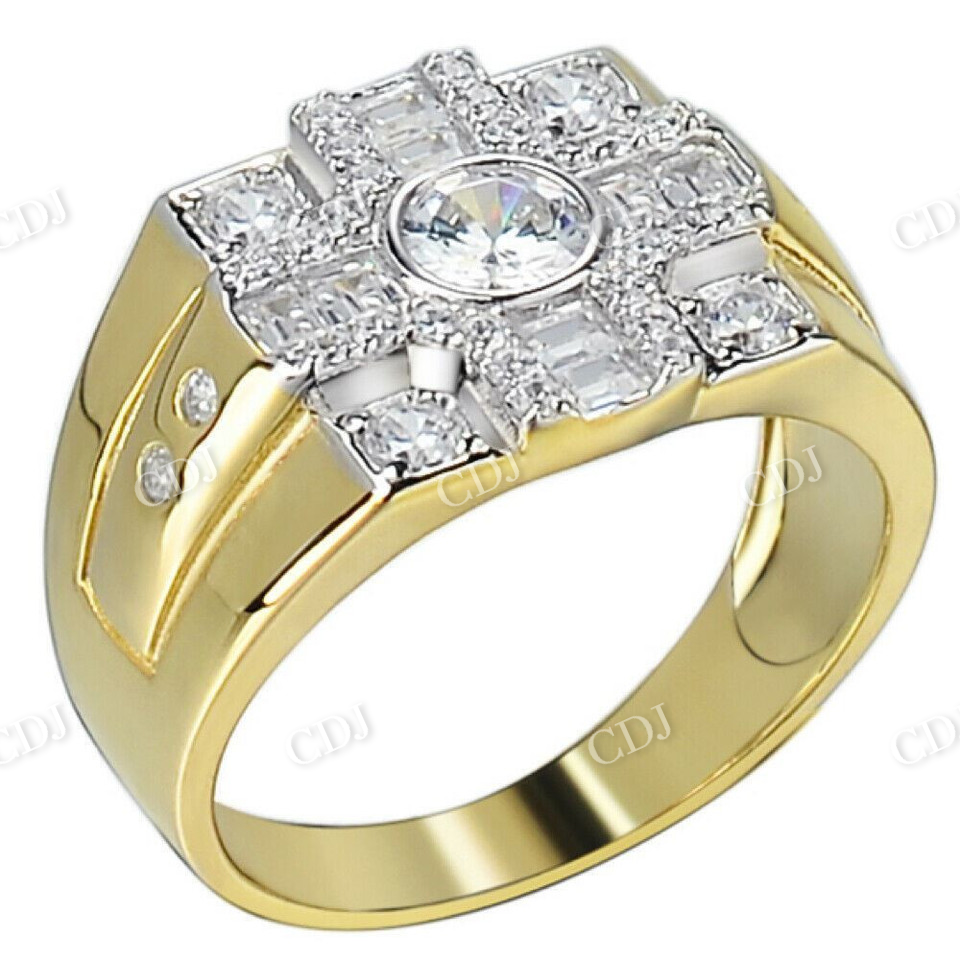 Iced Baguette Mens Pinky Ring  customdiamjewel   