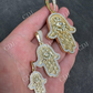 Hamsa Evil Eye Hand Iced Moissanite Pendant  customdiamjewel   