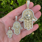 Hamsa Evil Eye Hand Iced Moissanite Pendant  customdiamjewel   