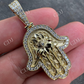 Hamsa Evil Eye Hand Iced Moissanite Pendant  customdiamjewel   
