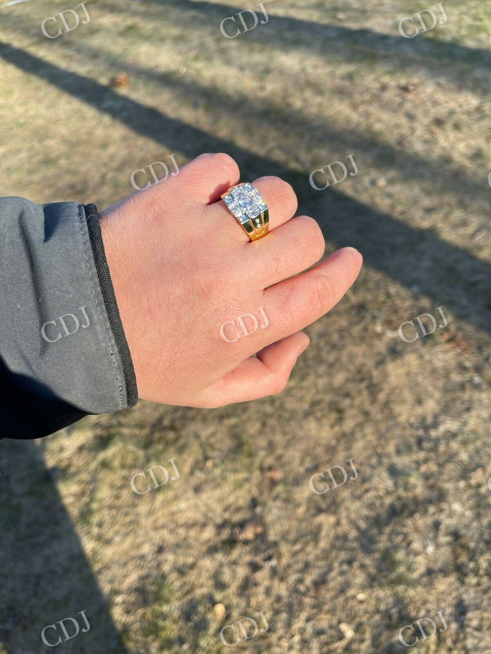 Iced Baguette Mens Pinky Ring  customdiamjewel   