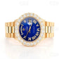 High Quality Blue Dial Natural Diamond Plain Hip Hop Watch customdiamjewel