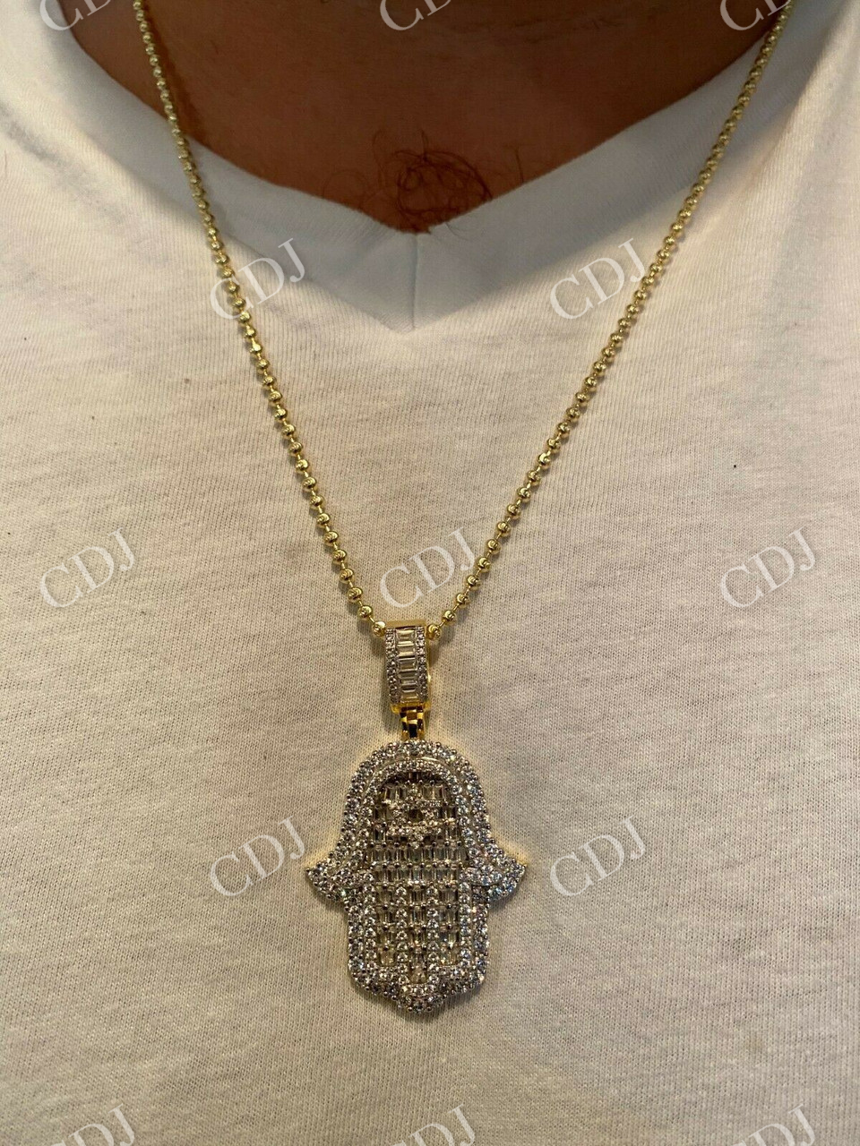 Hip Hop Hamsa Hand Star Of David Diamond Pendant  customdiamjewel   