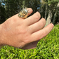 Lion Moissanite Baguette Crown Mens Ring  customdiamjewel   