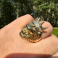 Lion Moissanite Baguette Crown Mens Ring  customdiamjewel   