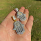 Hip Hop Hamsa Hand Star Of David Diamond Pendant  customdiamjewel   