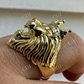 Lion Moissanite Baguette Crown Mens Ring  customdiamjewel   