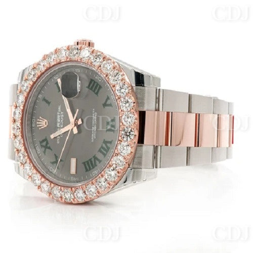 Hip Hop Diamond Bezel Watch Moissanite Stainless Steel Two Tone Watch customdiamjewel