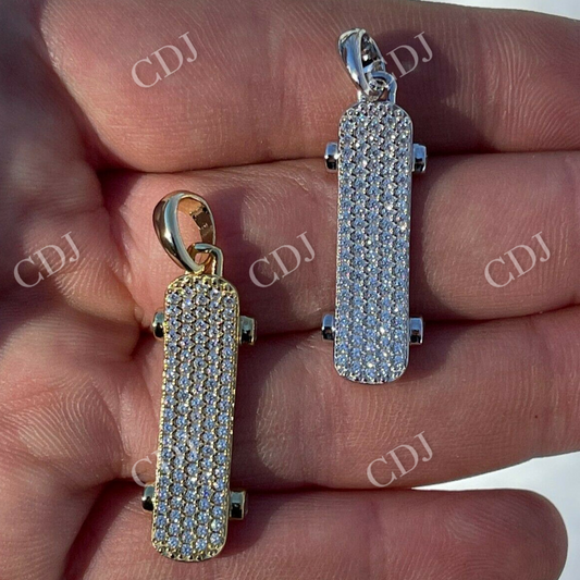 Hip Hop Iced Diamond Skateboard Pendant  customdiamjewel   