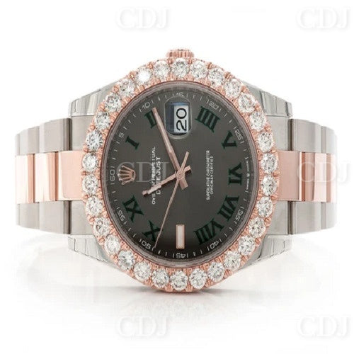 Hip Hop Diamond Bezel Watch Moissanite Stainless Steel Two Tone Watch customdiamjewel