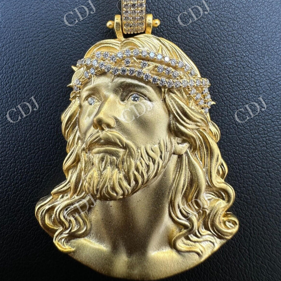 Iced Out Jesus Piece Pendant 14k Gold Lab Diamond NYC