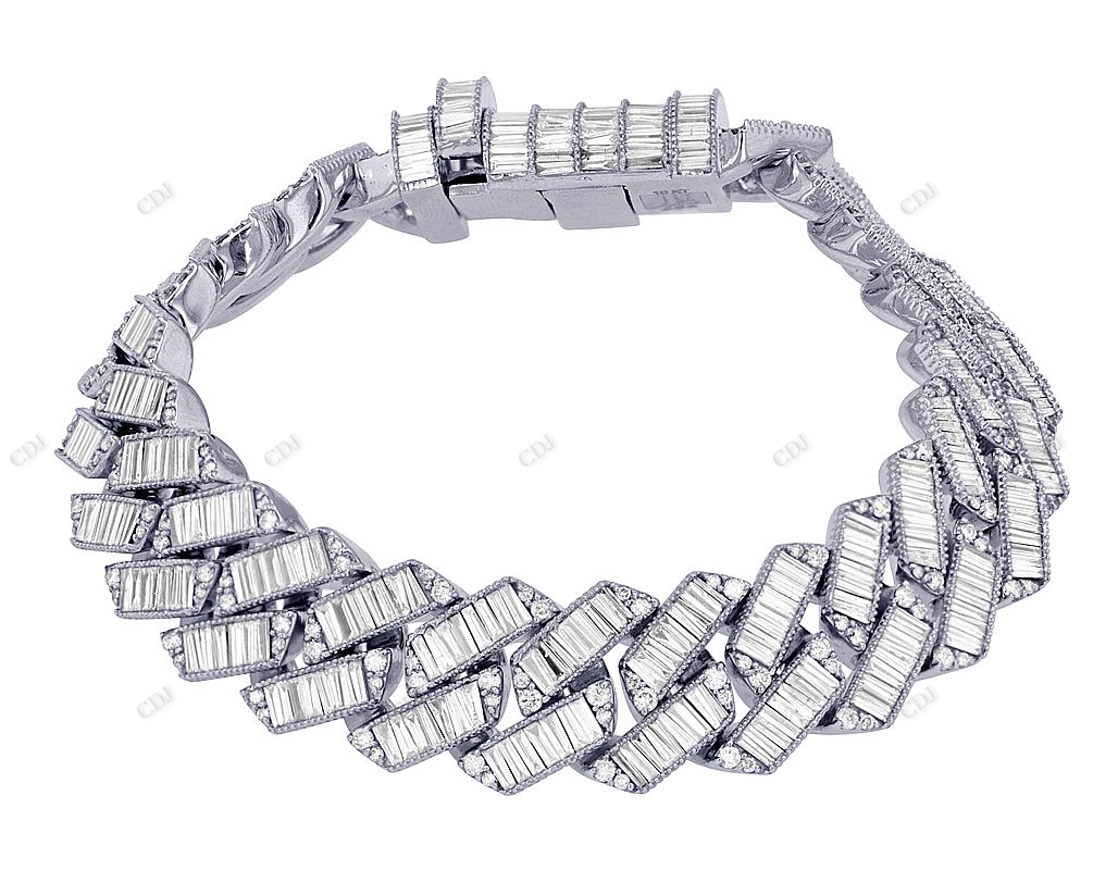 Hot Selling Round And Baugatte Moissanite Link Bracelet