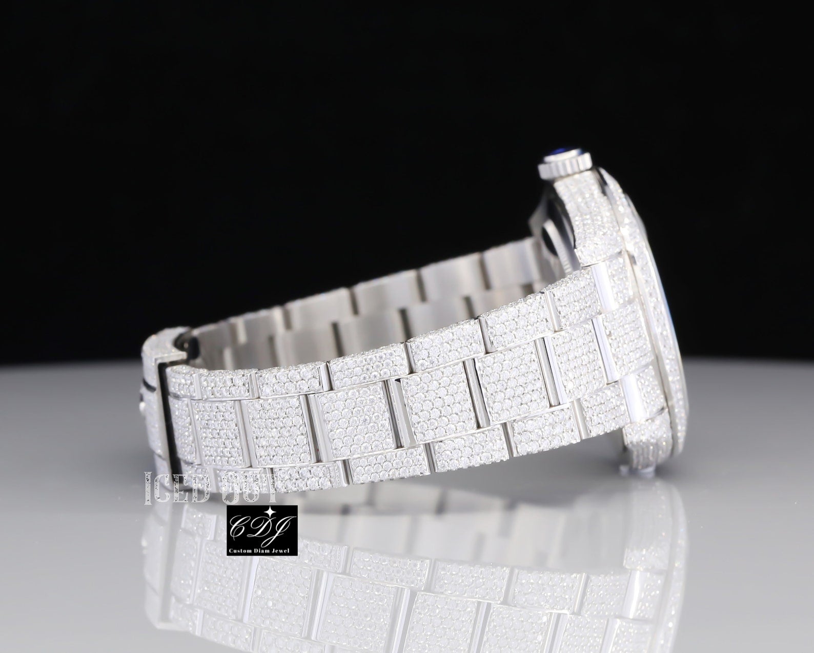 Fully Iced out Hip Hop Moissanite Diamond Wrist Watch For Men's customdiamjewel
