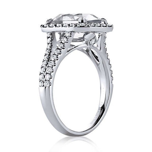 Radiant Cut Half Eternity Moissanite Engagement Ring  customdiamjewel   