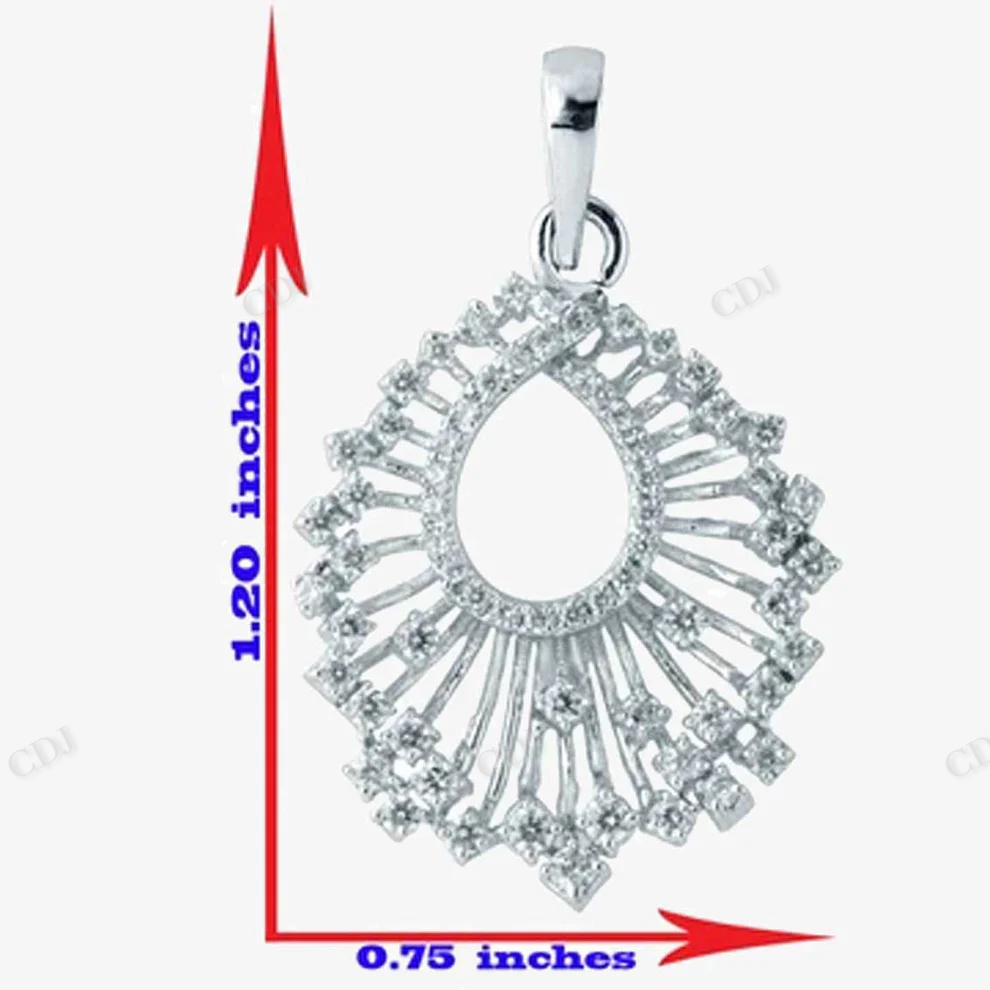 Sterling Silver Drop Petal Shape Moissanite Pendant hip hop jewelry CustomDiamJewel