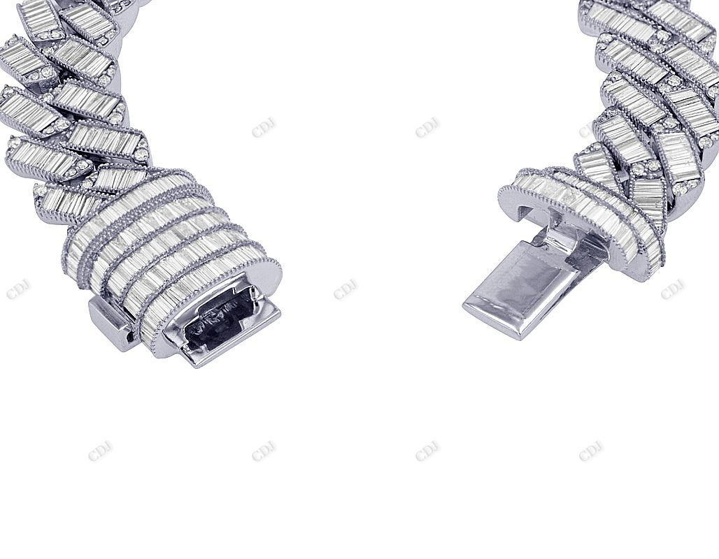 Hot Selling Round And Baugatte Moissanite Link Bracelet