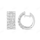 Baguette And Round Diamond Huggie Earrings Stud earrings CustomDiamJewel