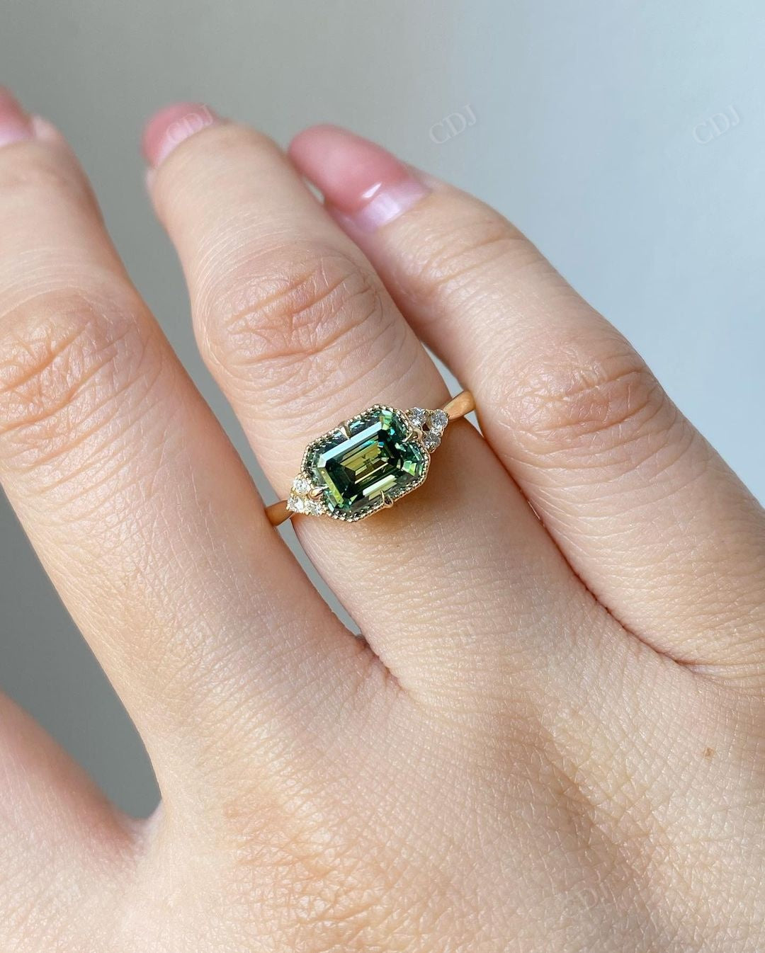Antique Handmade Moissanite Bridal Promise Ring