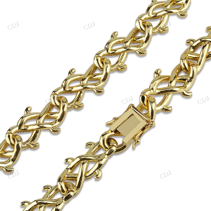 Antique 18mm Crown of Thorns Cuban Chain hip hop jewelry CustomDiamJewel
