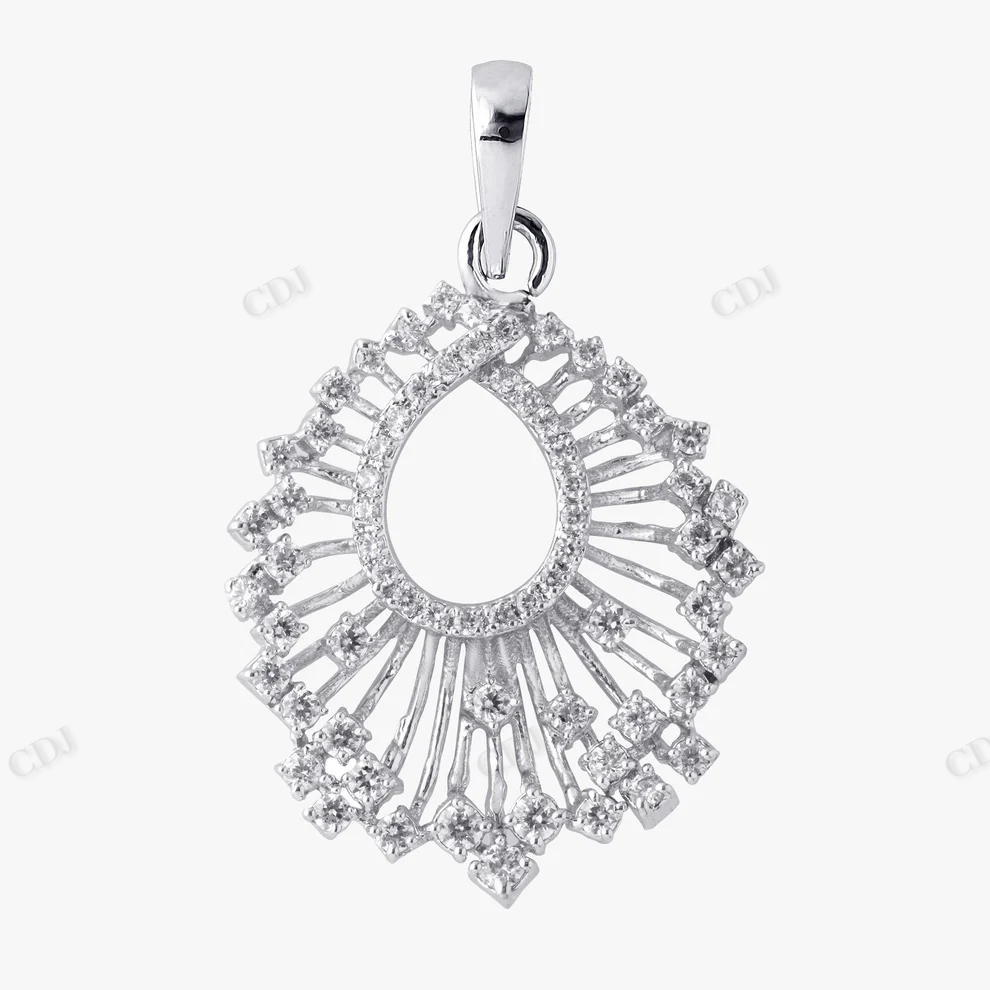 Sterling Silver Drop Petal Shape Moissanite Pendant hip hop jewelry CustomDiamJewel